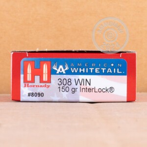 Image of the .308 WINCHESTER HORNADY AMERICAN WHITETAIL 150 GRAIN SP (20 ROUNDS) available at AmmoMan.com.