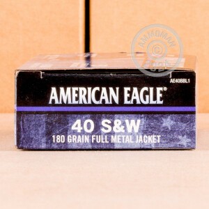Photograph showing detail of 40 S&W - 180 gr FMJ - American Eagle C.O.P.S. - 50 Rounds