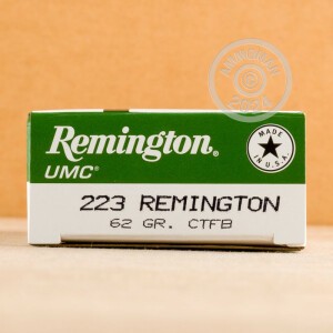 Photo of 223 Remington closed tip flat base ammo by Remington for sale.