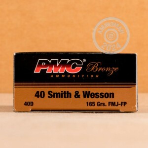 Photo detailing the 40 S&W PMC BATTLE PACKS 165 GRAIN FMJ (900 ROUNDS) for sale at AmmoMan.com.