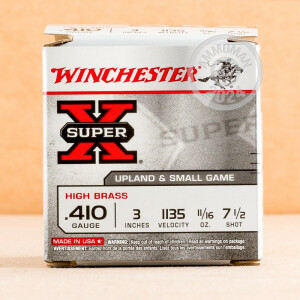 Image of the 410 BORE WINCHESTER SUPER-X 3" 11/16 OZ. #7.5 SHOT (250 ROUNDS) available at AmmoMan.com.