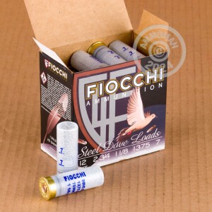 Image of the 12 GAUGE FIOCCHI STEEL DOVE 2-3/4" 1-1/8 OZ. #7 STEEL SHOT (250 ROUNDS) available at AmmoMan.com.
