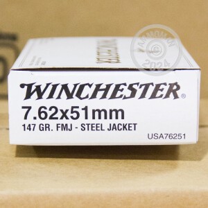 Image of the 7.62 NATO WINCHESTER 147 GRAIN GRAIN FMJ (20 ROUNDS) available at AmmoMan.com.