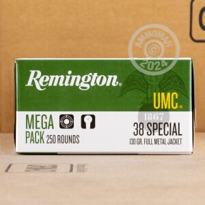Image of the 38 SPECIAL REMINGTON UMC 130 GRAIN MC (1000 ROUNDS) available at AmmoMan.com.
