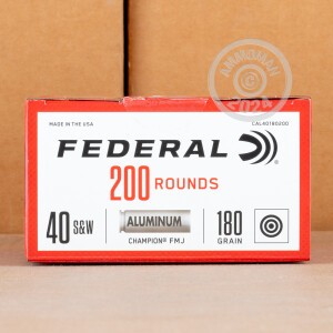 Image of the 40 S&W FEDERAL CHAMPION 180 GRAIN FMJ (1000 ROUNDS) available at AmmoMan.com.