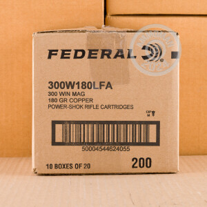 Image of the 300 WIN MAG FEDERAL POWER-SHOK 180 GRAIN COPPER HP (20 ROUNDS) available at AmmoMan.com.