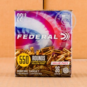 Image of the 22 LR FEDERAL 36 GRAIN CPHP (550 ROUNDS) available at AmmoMan.com.