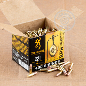 Image of bulk .22 Long Rifle rimfire ammo at AmmoMan.com that's perfect for hunting varmint sized game, training at the range.