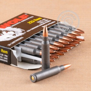 Photo of 223 Remington FMJ ammo by Wolf for sale.