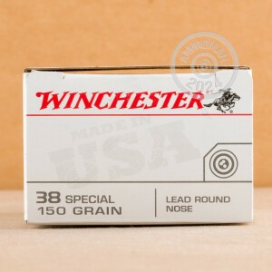 Photo detailing the 38 SPECIAL WINCHESTER 150 GRAIN LRN (500 ROUNDS) for sale at AmmoMan.com.