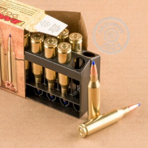 A photograph detailing the 243 Winchester ammo with TTSX bullets made by Barnes.