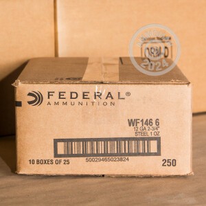 Photograph showing detail of 12 GAUGE FEDERAL STEEL SHOT WATERFOWL 2-3/4" #6 SHOT (250 ROUNDS)
