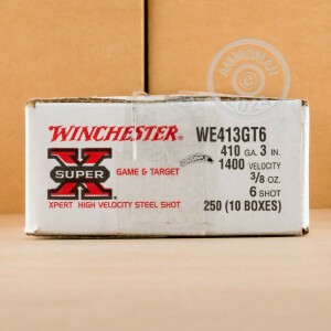 Photograph showing detail of 410 BORE WINCHESTER SUPER-X 3" 3/8 OZ. #6 STEEL SHOT (250 ROUNDS)