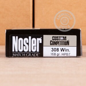 An image of 308 / 7.62x51 ammo made by Nosler Ammunition at AmmoMan.com.