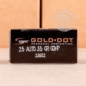 Image of 25 ACP SPEER GOLD DOT 35 GRAIN JHP (20 ROUNDS)