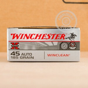 Photo detailing the 45 ACP WINCHESTER WINCLEAN 185 GRAIN FMJ (50 ROUNDS) for sale at AmmoMan.com.