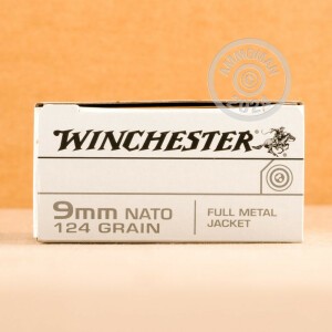 Image of the 9MM LUGER WINCHESTER NATO 124 GRAIN FMJ (50 ROUNDS) available at AmmoMan.com.