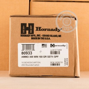 Photo detailing the 308 WIN HORNADY SUPERFORMANCE SST 150 GRAIN PT (20 ROUNDS) for sale at AmmoMan.com.
