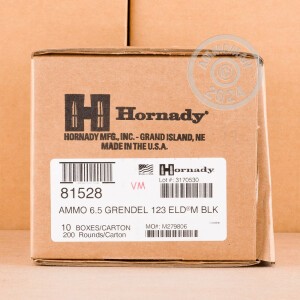 Image of 6.5MM GRENDEL HORNADY BLACK 123 GRAIN ELD MATCH (20 ROUNDS)