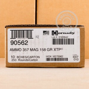 Photo detailing the 357 MAGNUM HORNADY 158 GRAIN XTP JHP (25 ROUNDS) for sale at AmmoMan.com.