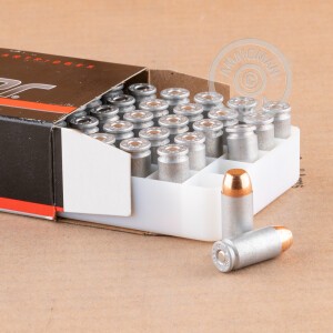 A photograph of 50 rounds of 180 grain .40 Smith & Wesson ammo with a FMJ bullet for sale.