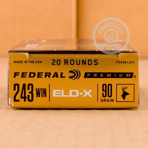 Image of 243 WIN FEDERAL 90 GRAIN ELD-X (20 ROUNDS)