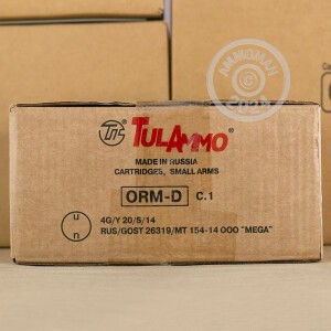Photo detailing the 7.62x39MM TULA AMMO 122 GRAIN FULL METAL JACKET (40 ROUNDS) for sale at AmmoMan.com.