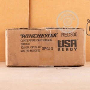 A photo of a box of Winchester ammo in 300 AAC Blackout.