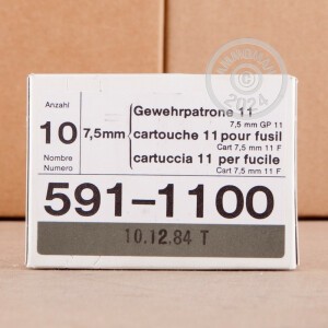 Image of the 7.5X55 SWISS RUAG 174 GRAIN FMJ (10 ROUNDS) available at AmmoMan.com.
