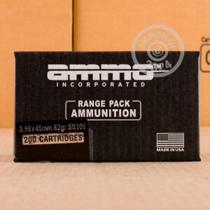 An image of 5.56x45mm ammo made by Ammo Incorporated at AmmoMan.com.
