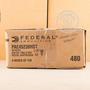 Photo detailing the 45 ACP FEDERAL COMBO PACK 230 GRAIN FMJ & JHP (120 ROUNDS) for sale at AmmoMan.com.