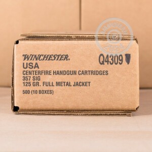 Image of the 357 SIG WINCHESTER 125 GRAIN FMJ (500 ROUNDS) available at AmmoMan.com.