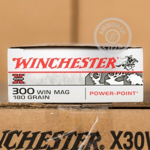 Photo detailing the 300 WIN MAG WINCHESTER 180 GRAIN SUPER-X POWER POINT (20 ROUNDS) for sale at AmmoMan.com.