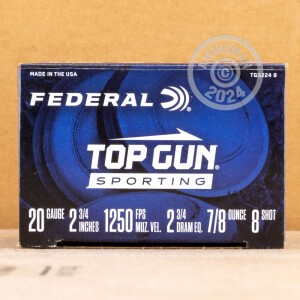 Image of 20 GAUGE FEDERAL TOP GUN SPORTING 2-3/4" 7/8 OZ. #8 SHOT (250 ROUNDS)