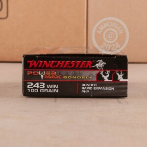 Photograph showing detail of 243 WIN WINCHESTER POWER MAX BONDED 100 GRAIN HP (20 ROUNDS)