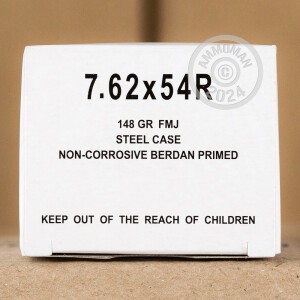 Image of the 7.62x54R WOLF 148 GRAIN FMJ (500 ROUNDS) available at AmmoMan.com.