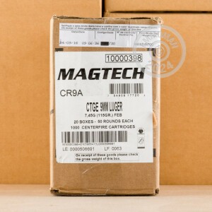 Image of 9mm Luger ammo by Magtech that's ideal for shooting indoors, training at the range.