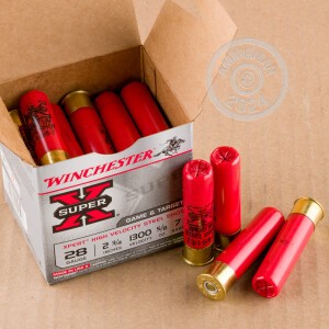 Photograph showing detail of 28 GAUGE WINCHESTER SUPER-X 2-3/4" 5/8 OZ. #7 STEEL SHOT (250 ROUNDS)
