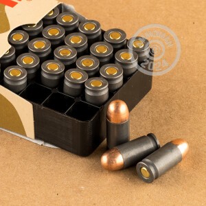 Photo detailing the 380 AUTO WOLF MILITARY CLASSIC 94 GRAIN FULL METAL JACKET (50 ROUNDS) for sale at AmmoMan.com.
