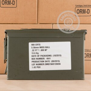 Image of bulk 5.56x45mm ammo by Federal that's ideal for training at the range.