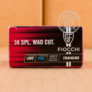 Photograph showing detail of 38 SPECIAL FIOCCHI 148 GRAIN LEAD WADCUTTER (50 ROUNDS)