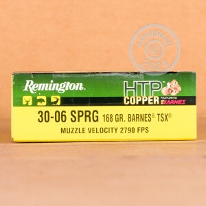 Image of the 30-06 SPRINGFIELD REMINGTON HTP COPPER 168 GRAIN TSX (20 ROUNDS) available at AmmoMan.com.