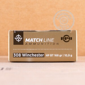 Image of the 308 PRVI PARTIZAN 168 GRAIN MATCH FULL METAL JACKET (200 ROUNDS) available at AmmoMan.com.