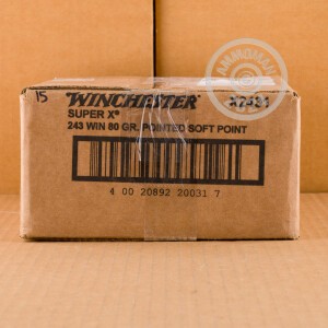 Image of the 243 WIN WINCHESTER SUPER-X 80 GRAIN JSP (200 ROUNDS) available at AmmoMan.com.