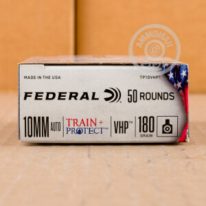 Image of the 10MM FEDERAL TRAIN + PROTECT 180 GRAIN JHP (50 ROUNDS) available at AmmoMan.com.