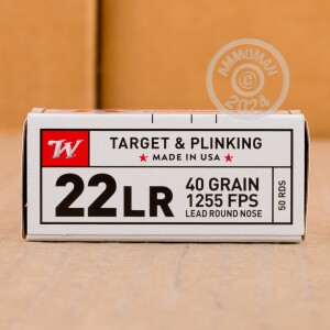 Image of the 22 LR WINCHESTER USA 40 GRAIN LRN (5000 ROUNDS) available at AmmoMan.com.