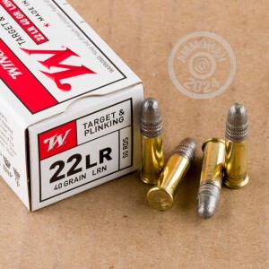 Photo detailing the 22 LR WINCHESTER USA 40 GRAIN LRN (5000 ROUNDS) for sale at AmmoMan.com.