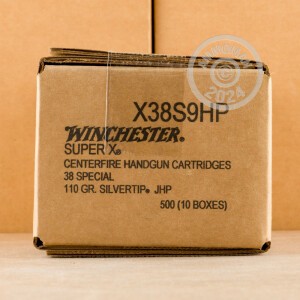 Image of the 38 SPECIAL WINCHESTER SUPER-X 110 GRAIN SILVERTIP JHP (50 ROUNDS) available at AmmoMan.com.