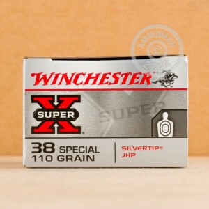 Photograph showing detail of 38 SPECIAL WINCHESTER SUPER-X 110 GRAIN SILVERTIP JHP (50 ROUNDS)