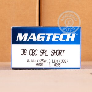 Photo detailing the 38 SPECIAL SHORT MAGTECH 125 GRAIN LRN (50 ROUNDS) for sale at AmmoMan.com.